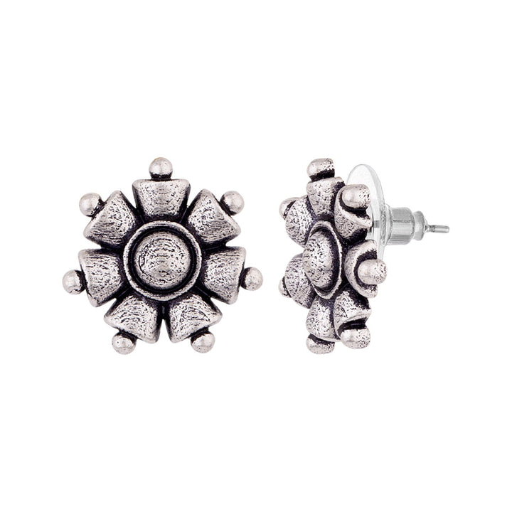 Nayantara Floral Motif Stud Earrings | SHOBITAM