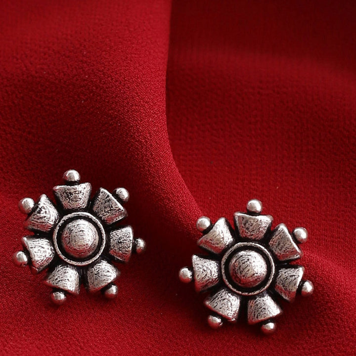 Nayantara Floral Motif Stud Earrings | SHOBITAM