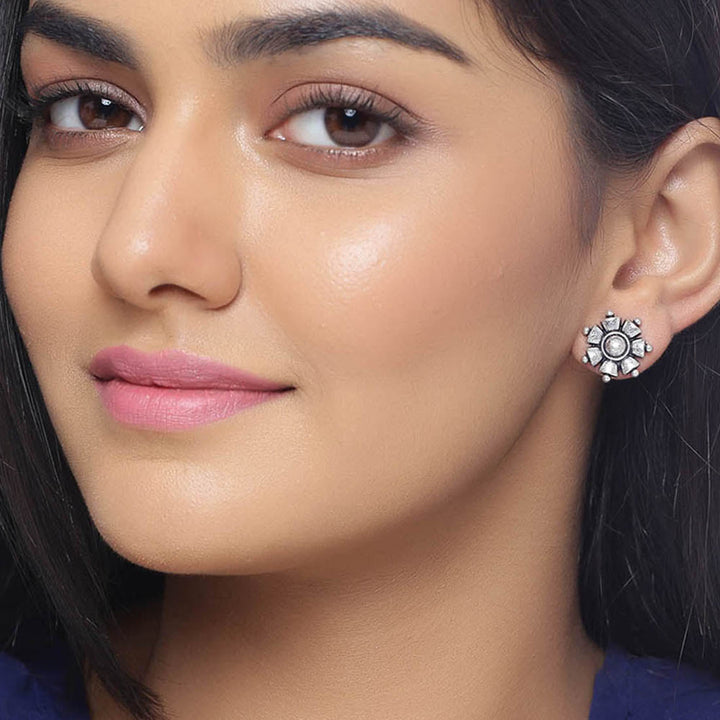 Nayantara Floral Motif Stud Earrings | SHOBITAM