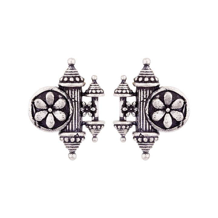 Nayantara Floral Motif Embossed Earrings | SHOBITAM