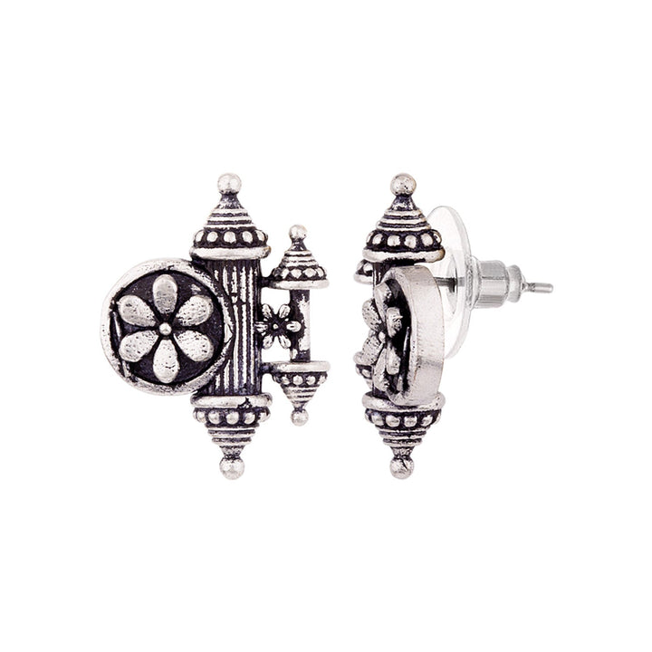 Nayantara Floral Motif Embossed Earrings | SHOBITAM