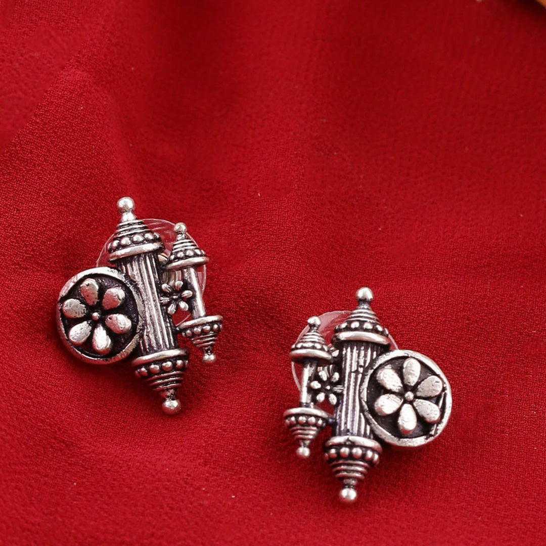 Nayantara Floral Motif Embossed Earrings | SHOBITAM