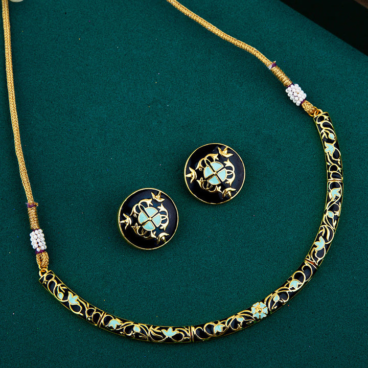 Tahira Bird and Floral Motifs Necklace Set | SHOBITAM