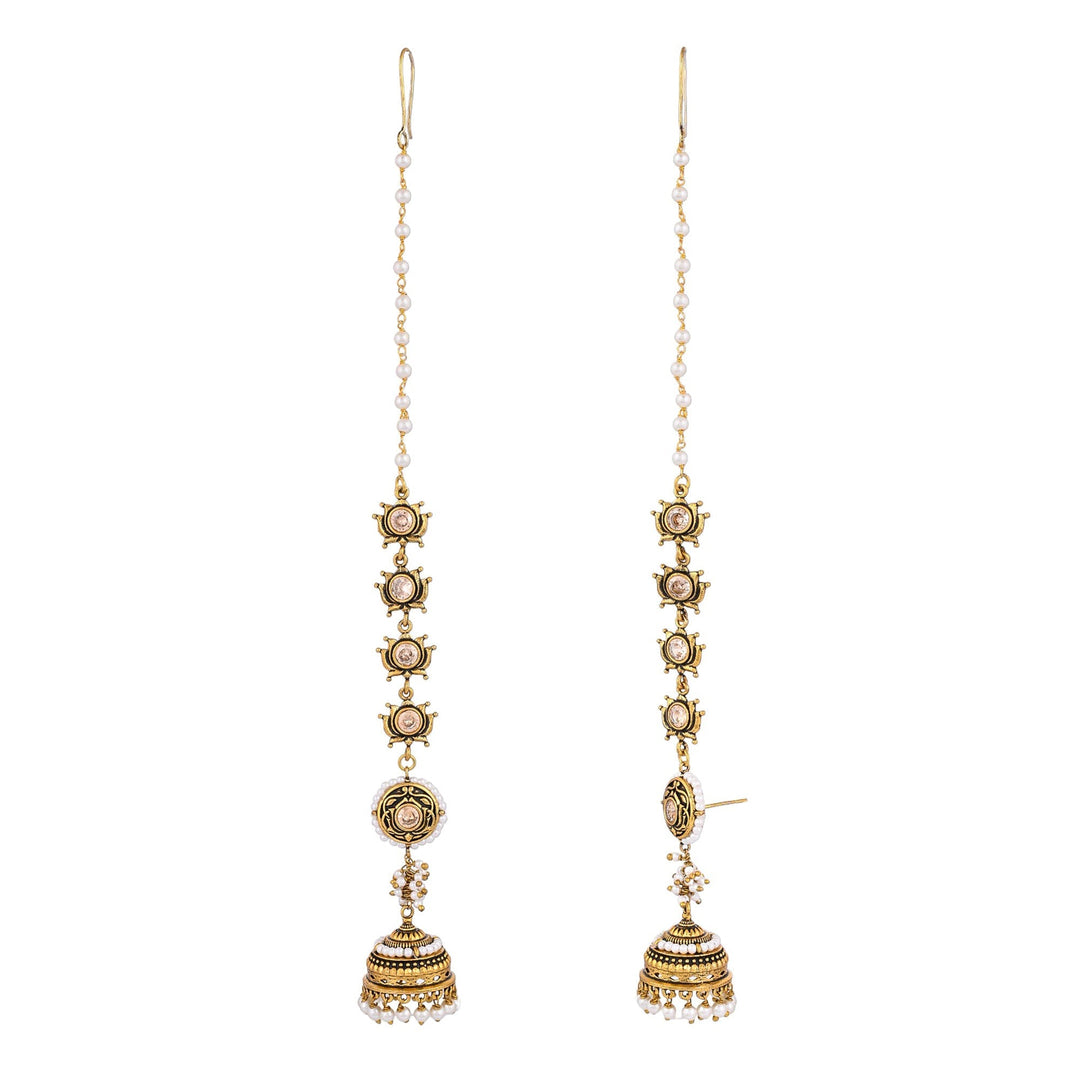 Apsara Bliss Jhumka Earrings With Chain || SHOBITAM