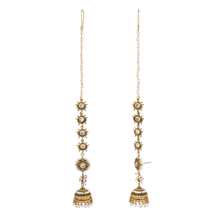 Apsara Bliss Jhumka Earrings With Chain || SHOBITAM