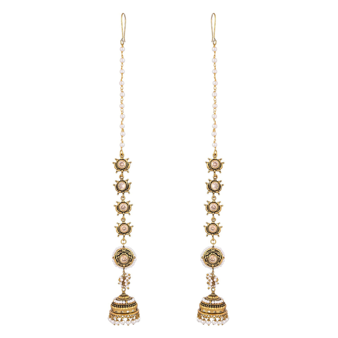 Apsara Bliss Jhumka Earrings With Chain || SHOBITAM