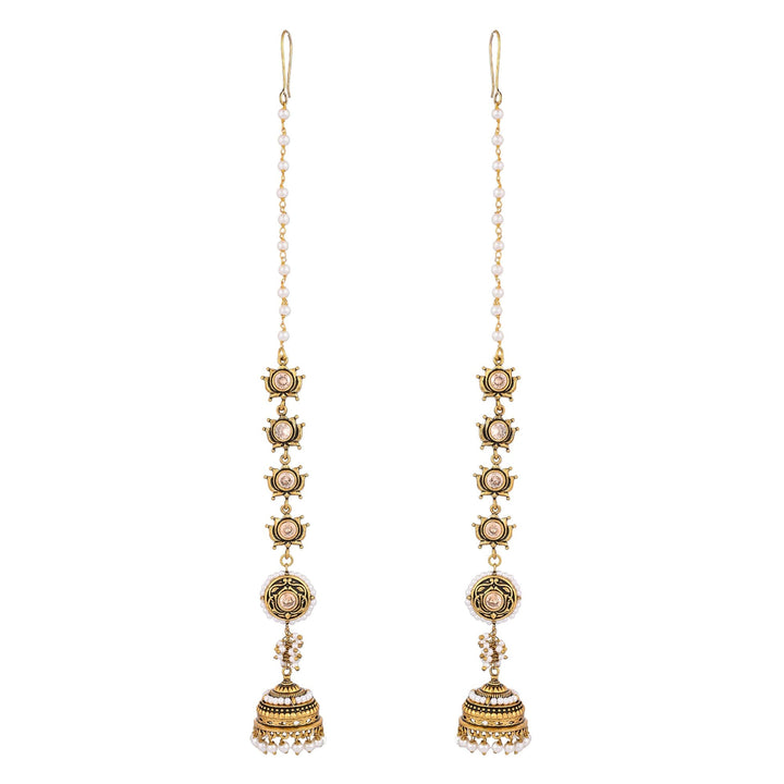 Apsara Bliss Jhumka Earrings With Chain || SHOBITAM