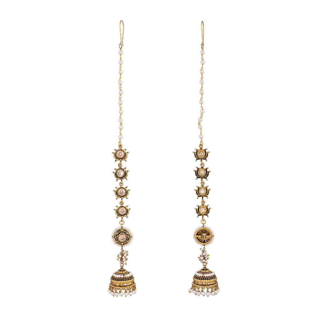 Apsara Bliss Jhumka Earrings With Chain || SHOBITAM