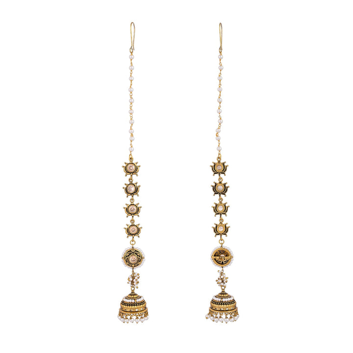 Apsara Bliss Jhumka Earrings With Chain || SHOBITAM