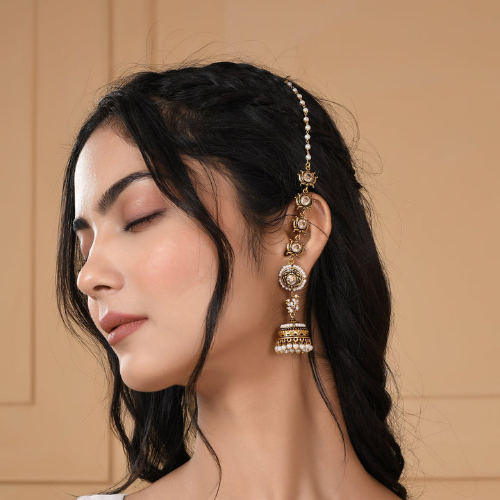 Apsara Bliss Jhumka Earrings With Chain || SHOBITAM
