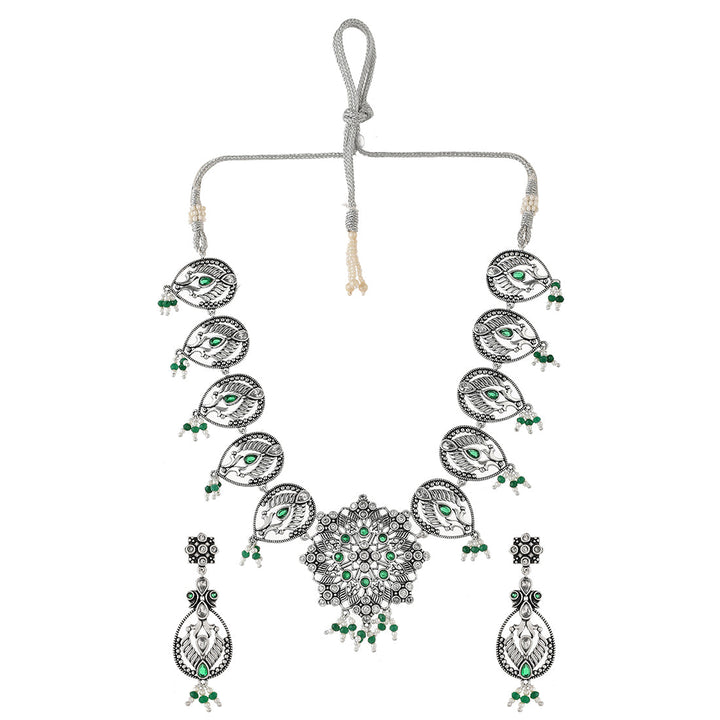Abharan Filigree Pearls and Stones Embellished Jewellery Set | SHOBITAM