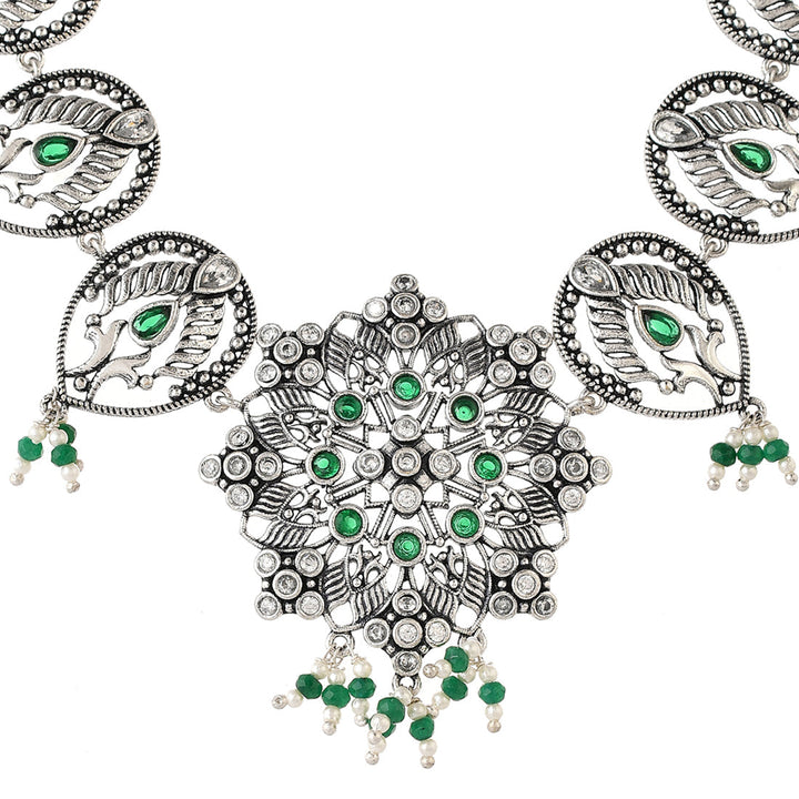 Abharan Filigree Pearls and Stones Embellished Jewellery Set | SHOBITAM