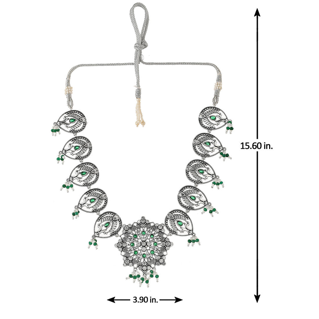 Abharan Filigree Pearls and Stones Embellished Jewellery Set | SHOBITAM