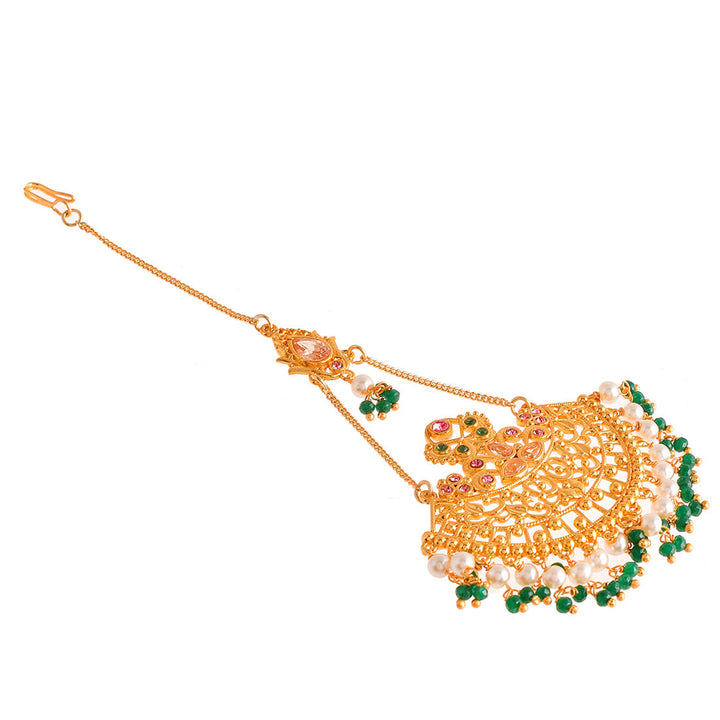 Abharan Ethnic White Pearls Maang Tika | SHOBITAM