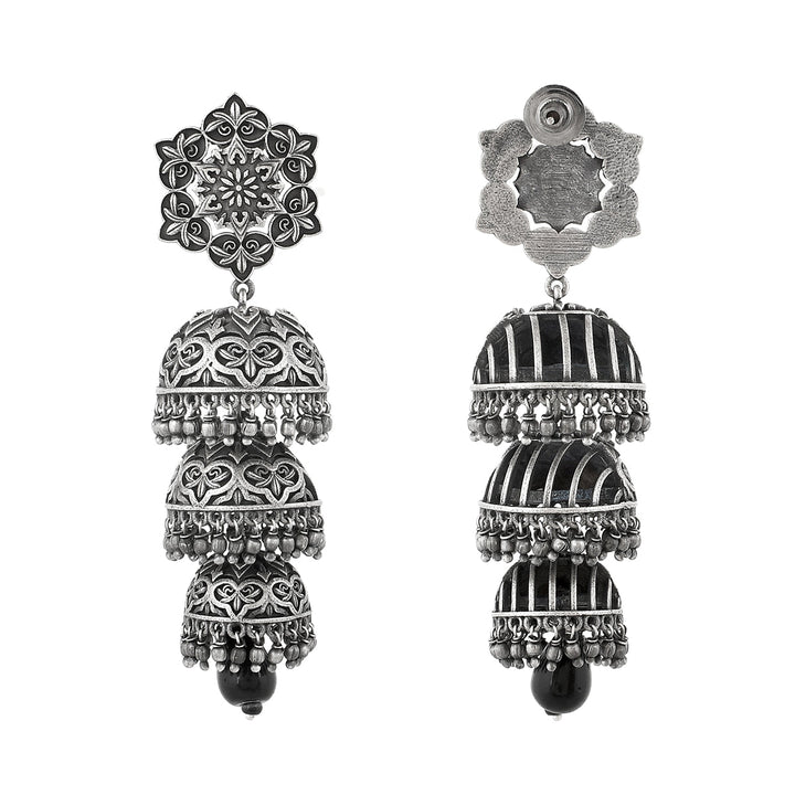 Nrityotsava Falguni 3 Layers Jhumka Earrings  | SHOBITAM