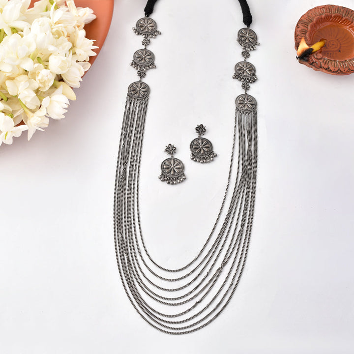 Nrityotsava Aisha Ghungroo Long Necklace Set | SHOBITAM