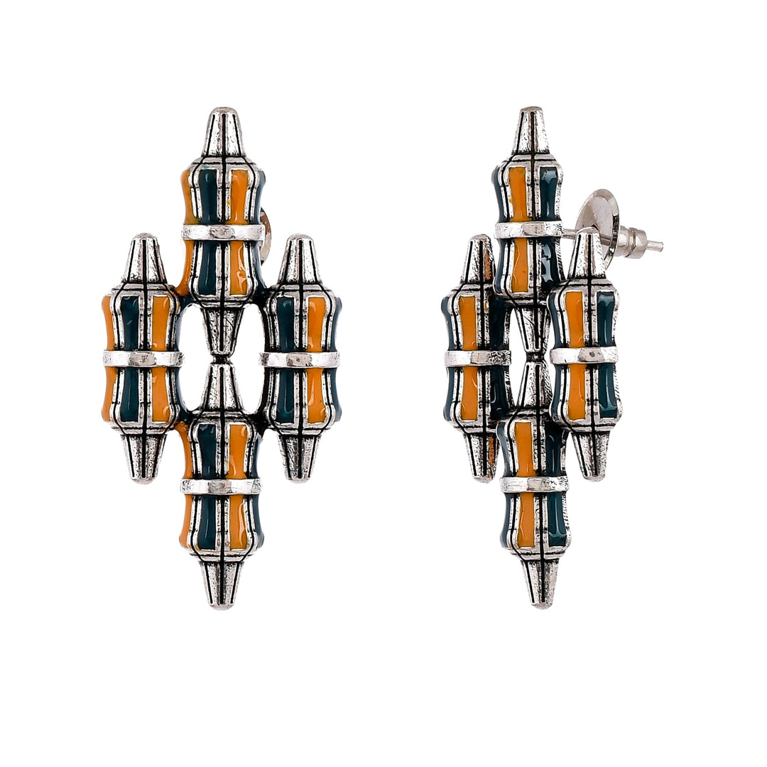Zulu Amahle Oversized Enameled Stud | SHOBITAM
