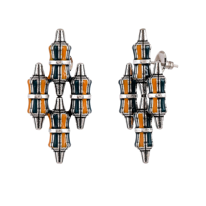 Zulu Amahle Oversized Enameled Stud | SHOBITAM