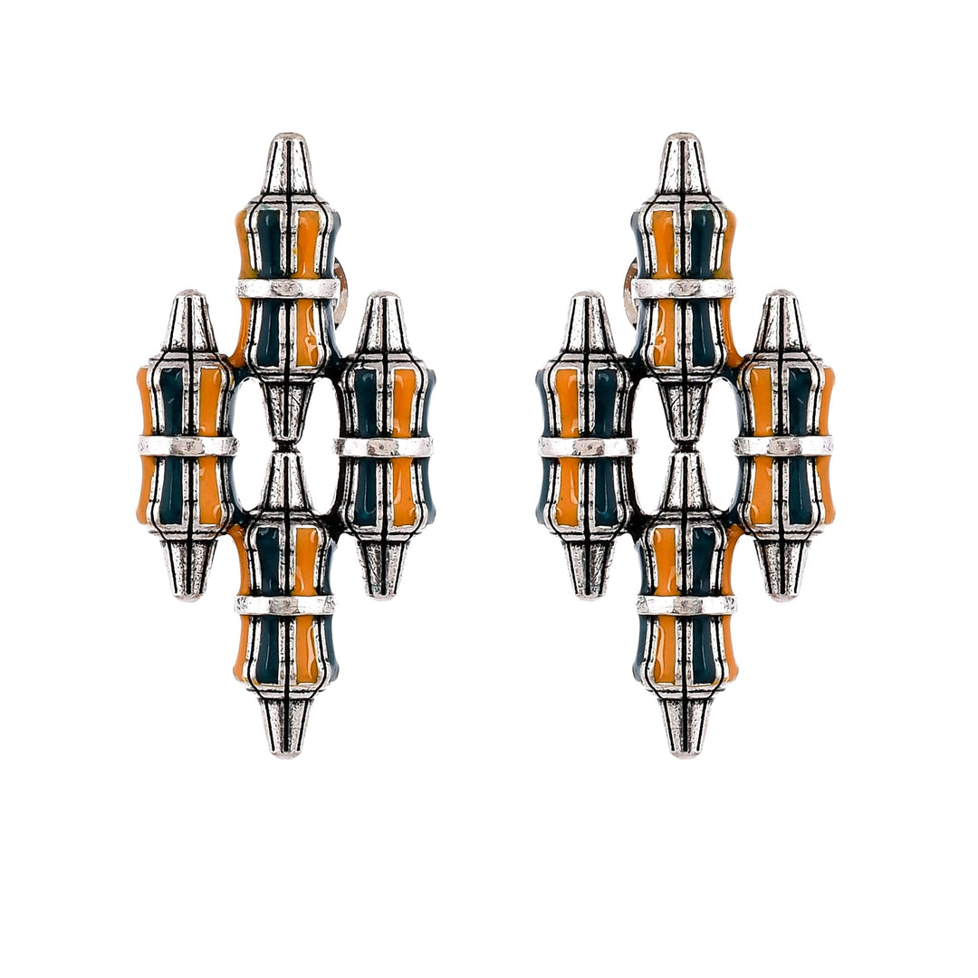 Zulu Amahle Oversized Enameled Stud | SHOBITAM