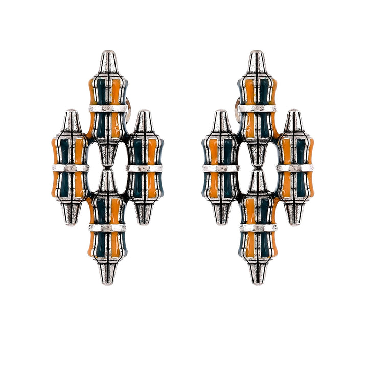 Zulu Amahle Oversized Enameled Stud | SHOBITAM