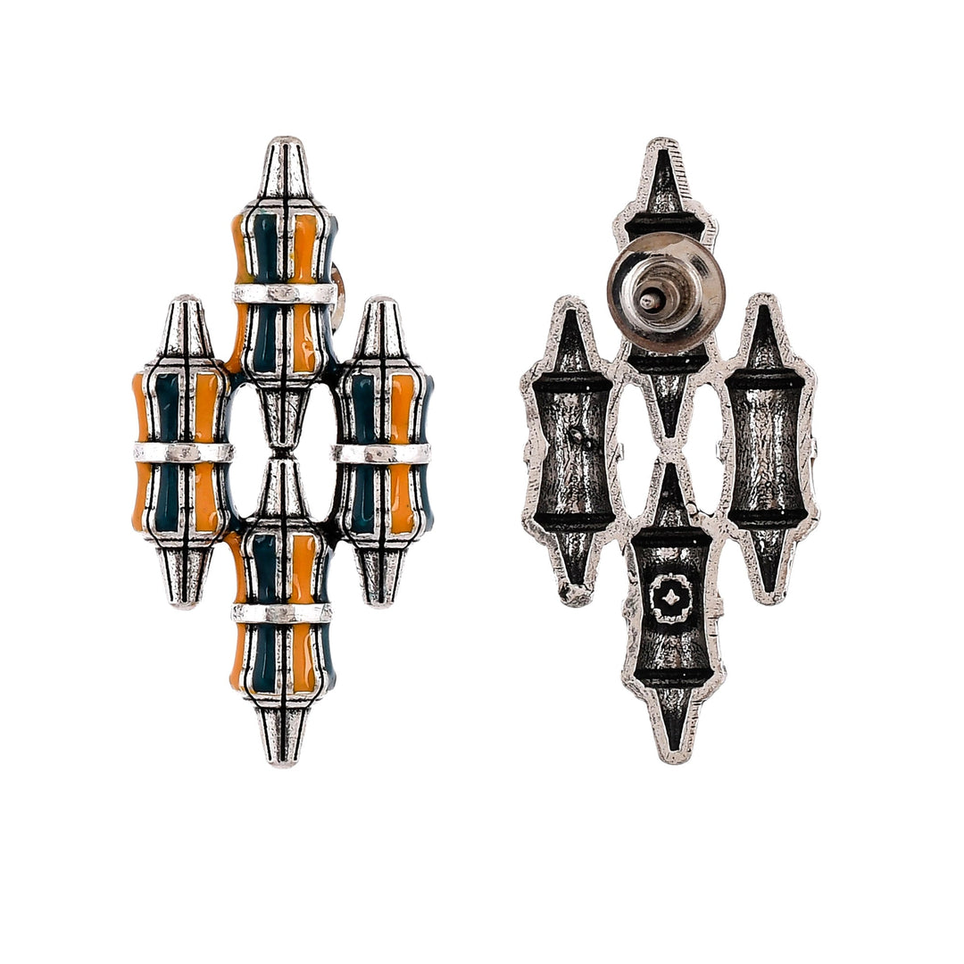 Zulu Amahle Oversized Enameled Stud | SHOBITAM