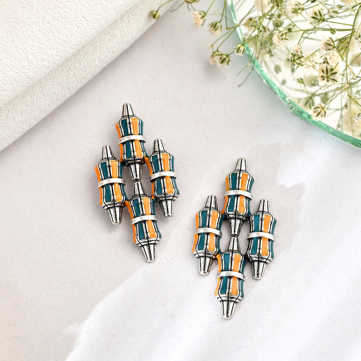 Zulu Amahle Oversized Enameled Stud | SHOBITAM