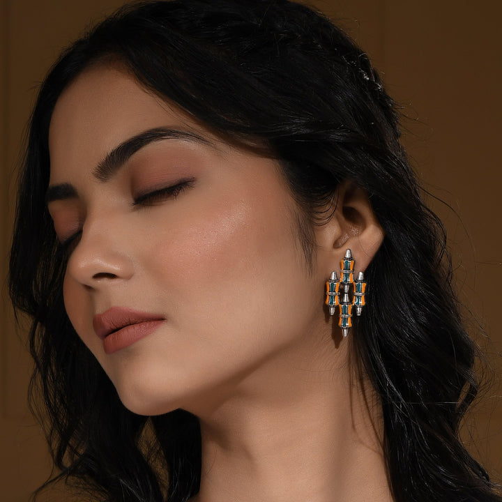 Zulu Amahle Oversized Enameled Stud | SHOBITAM