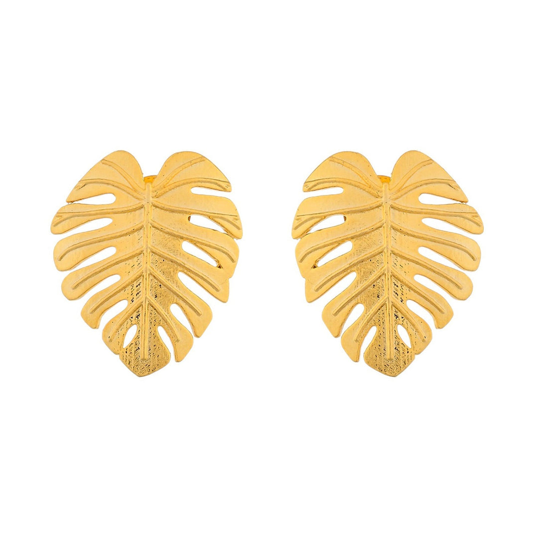 Hawaii Monstera Statement Studs  | SHOBITAM