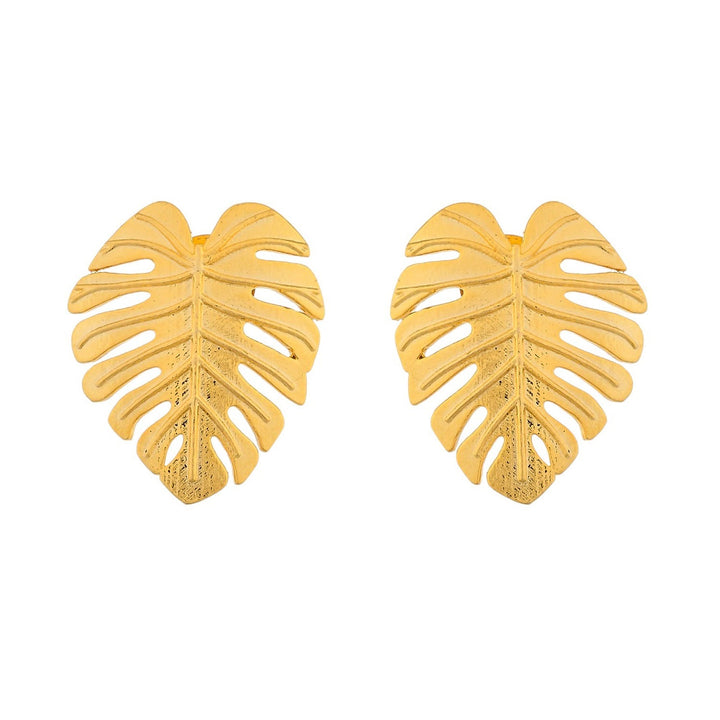 Hawaii Monstera Statement Studs  | SHOBITAM