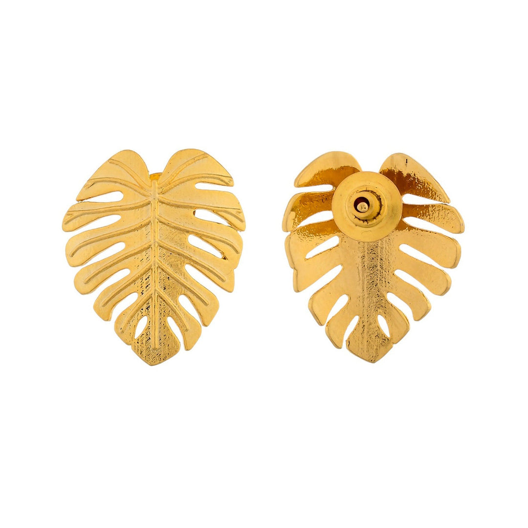 Hawaii Monstera Statement Studs  | SHOBITAM