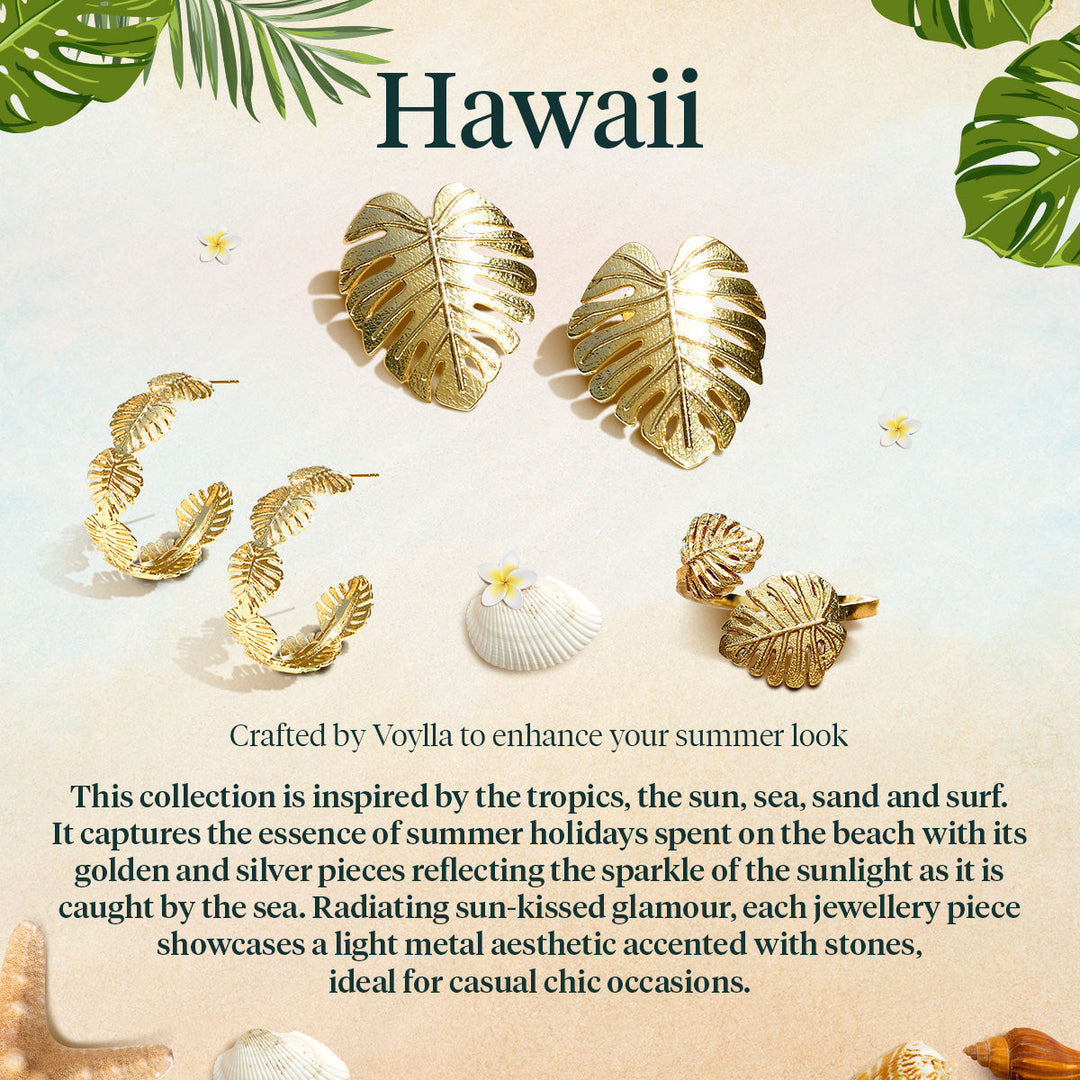 Hawaii Monstera Statement Studs  | SHOBITAM