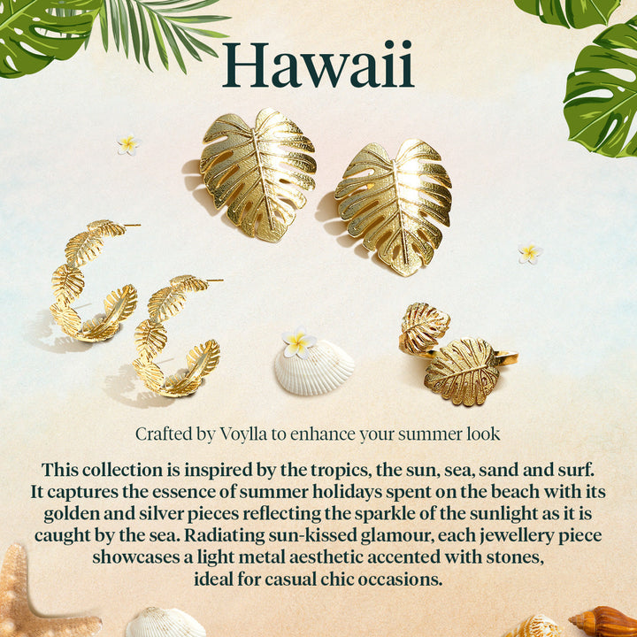 Hawaii Monstera Statement Studs  | SHOBITAM