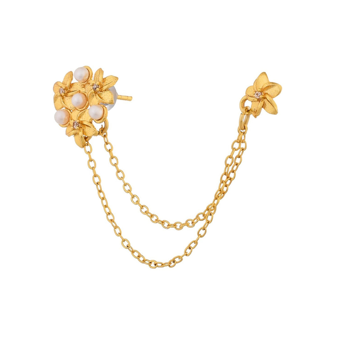 Hawaii Plumeria Pearl Bejoran Earrings  | SHOBITAM