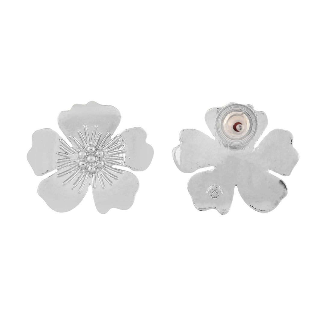 Hawaii Hibiscus Statement Silver Studs  | SHOBITAM