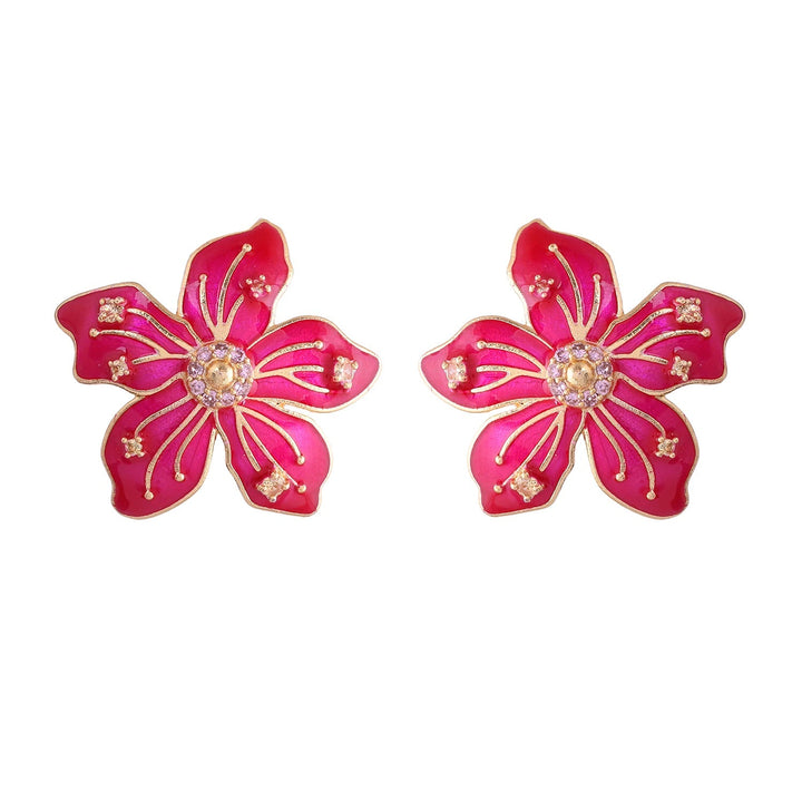 Flower Fantasy Blossom Pink Statement Stud  | SHOBITAM