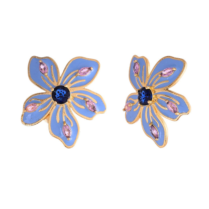 Flower Fantasy Azure Spring Blossom Studs  | SHOBITAM