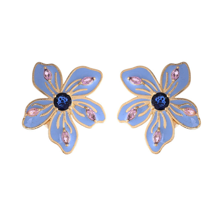 Flower Fantasy Azure Spring Blossom Studs  | SHOBITAM