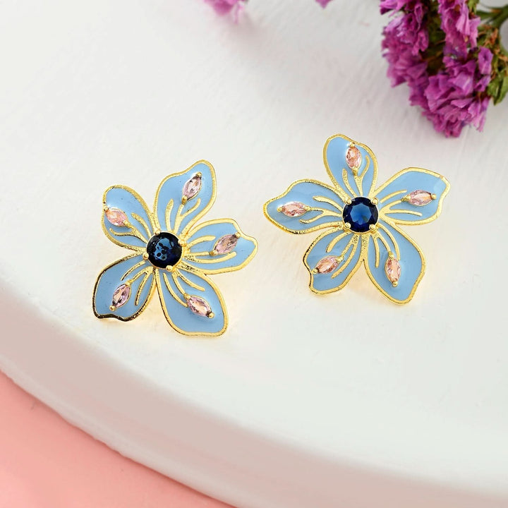 Flower Fantasy Azure Spring Blossom Studs  | SHOBITAM