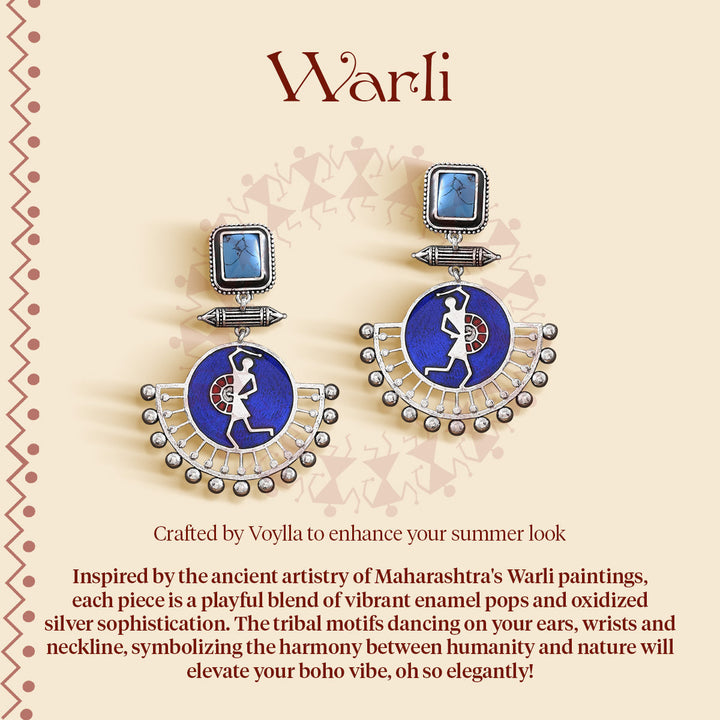 Warli Phool Tumhe Bheja Hai Khat Mein Earrings  | SHOBITAM
