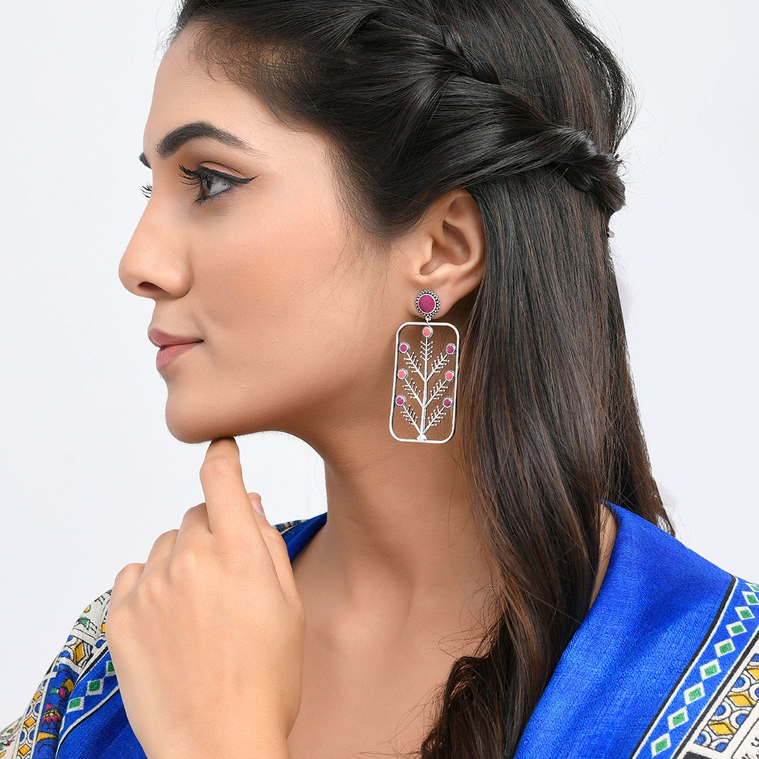 Warli Phool Tumhe Bheja Hai Khat Mein Earrings  | SHOBITAM