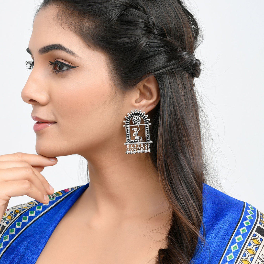 Warli Mere Saamne Wali Khidki Main Earrings  | SHOBITAM