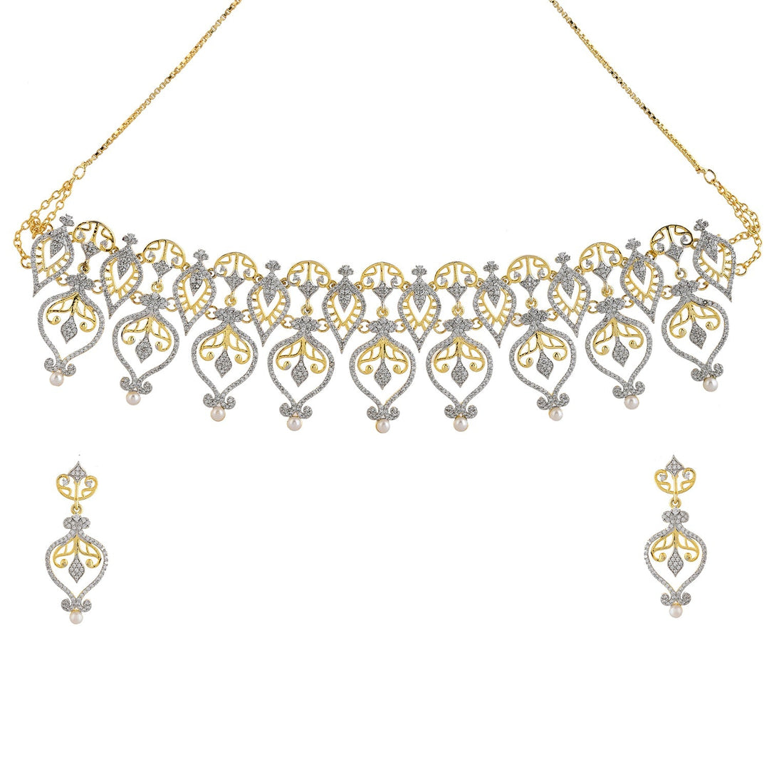 Alpana Regal Paisley Petals Necklace Set | SHOBITAM