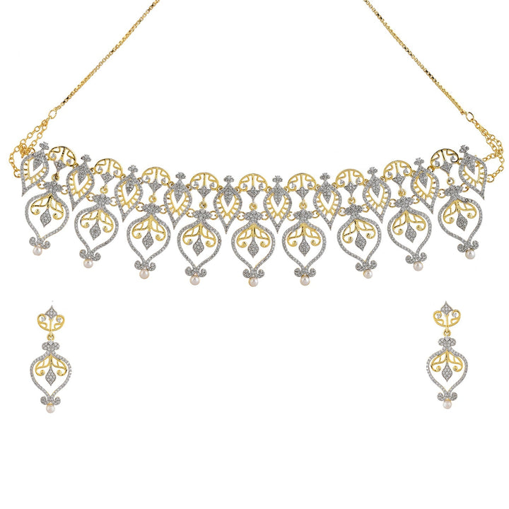 Alpana Regal Paisley Petals Necklace Set | SHOBITAM