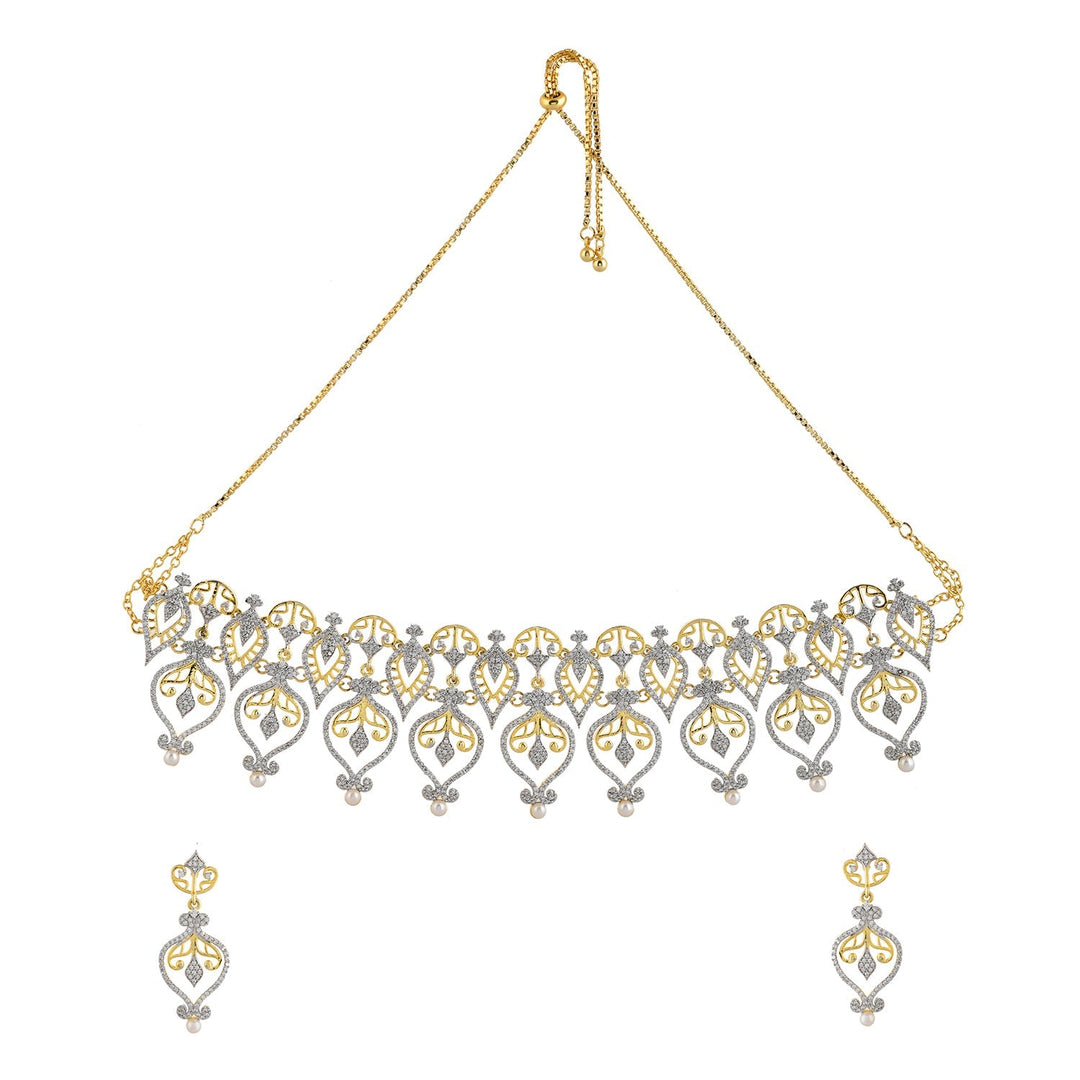 Alpana Regal Paisley Petals Necklace Set | SHOBITAM