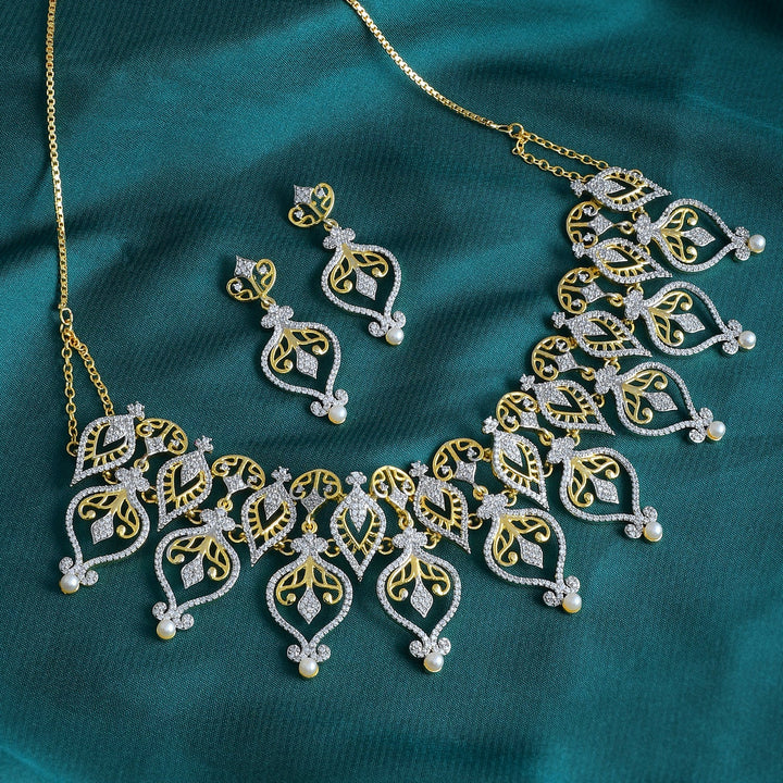 Alpana Regal Paisley Petals Necklace Set | SHOBITAM