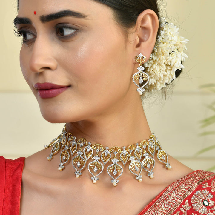 Alpana Regal Paisley Petals Necklace Set | SHOBITAM