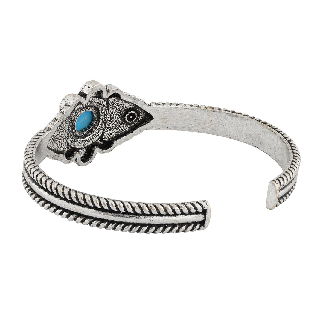 Boho Tribe Flower Turquoise Cuff Bangle | SHOBITAM