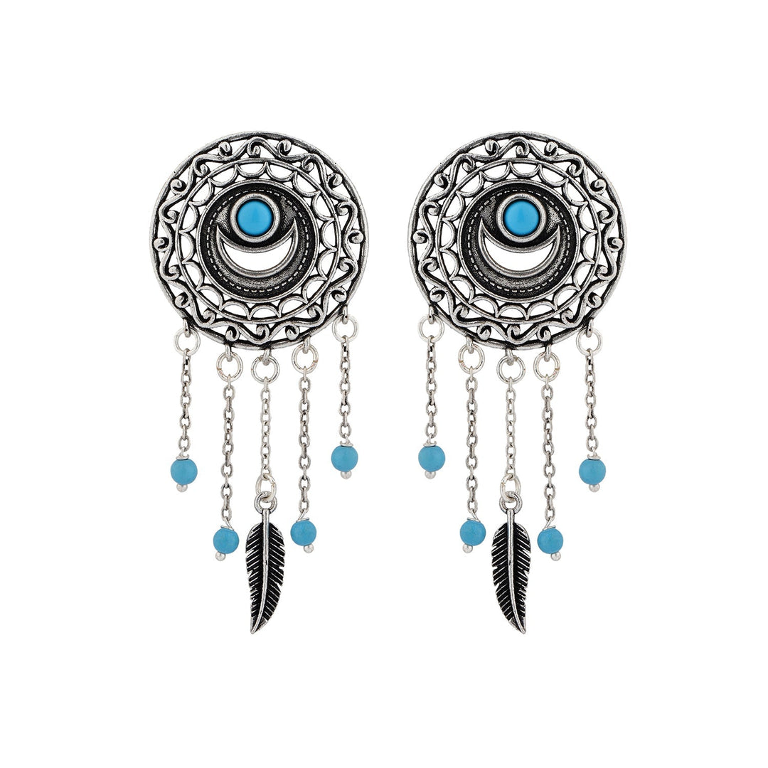 Boho Tribe Dreamcatcher’s Vision Oxidised Pendant Set | SHOBITAM