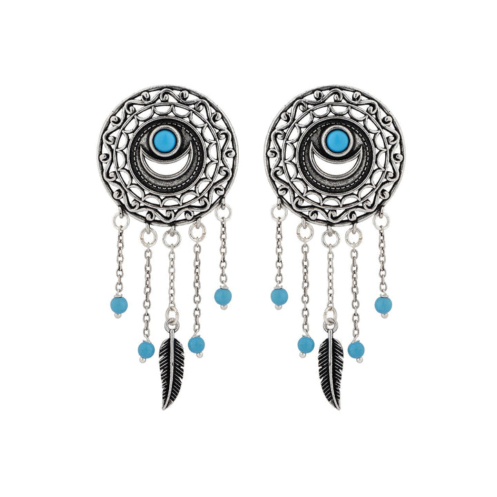 Boho Tribe Dreamcatcher’s Vision Oxidised Pendant Set | SHOBITAM