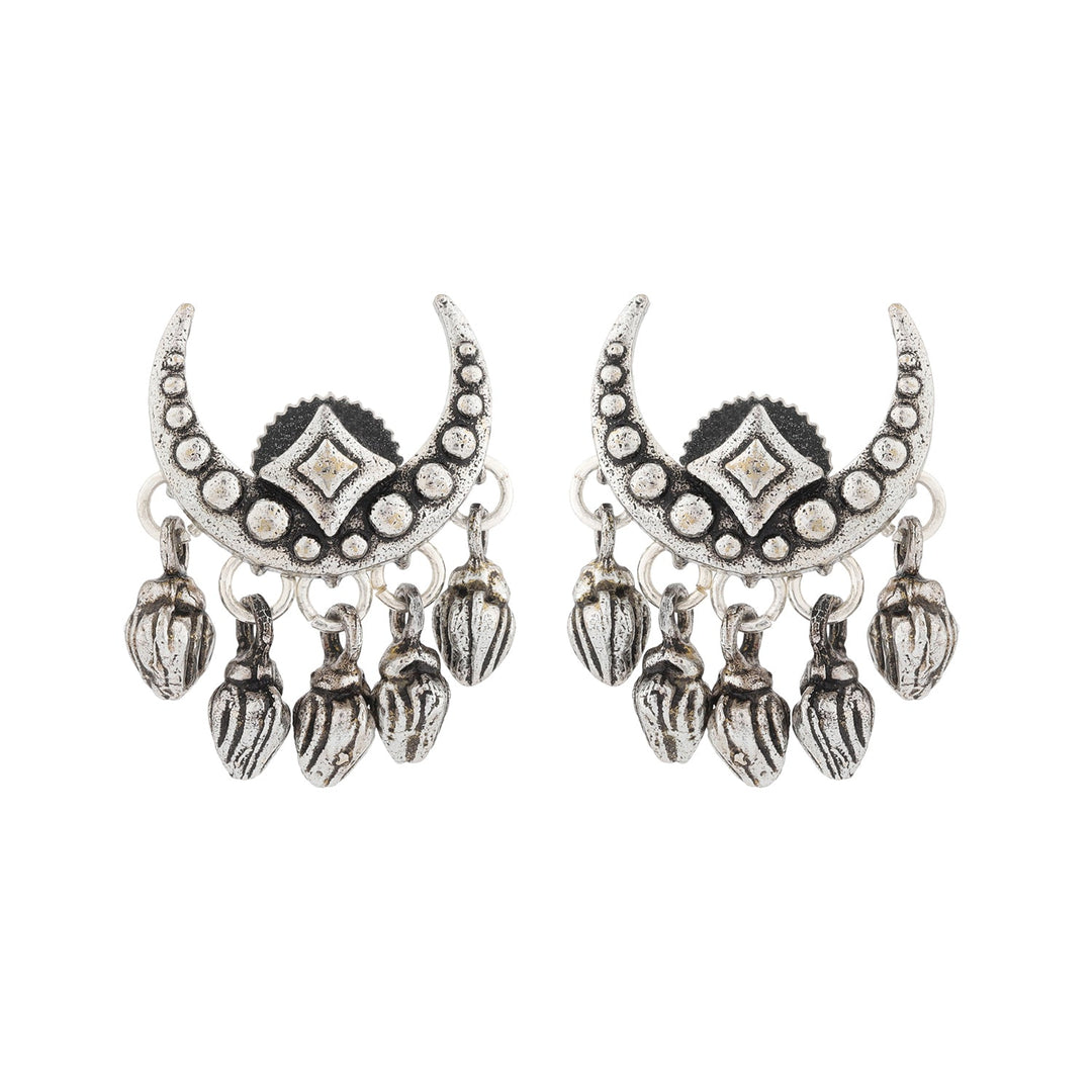 Boho Tribe Celestial Drop Oxidised Choker Necklace Set | SHOBITAM